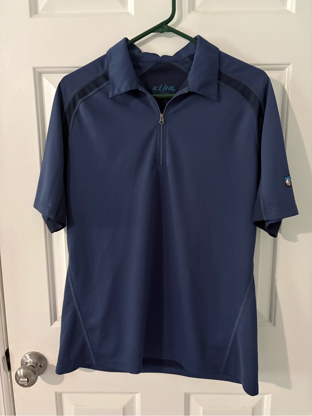 KÜHL Shadow Men’s Large Blue Quarter Zip Short Sleeve Performance Polo